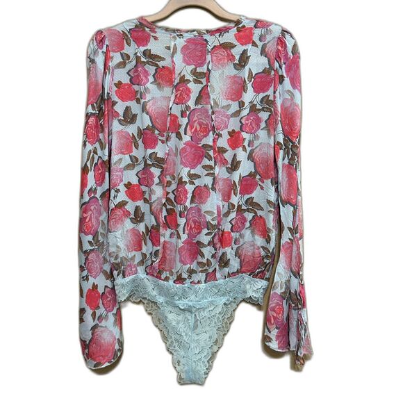 Intimately Free People Everything's Rosy Bodysuit Womens Small Pink Floral Boho - Picture 4 of 8